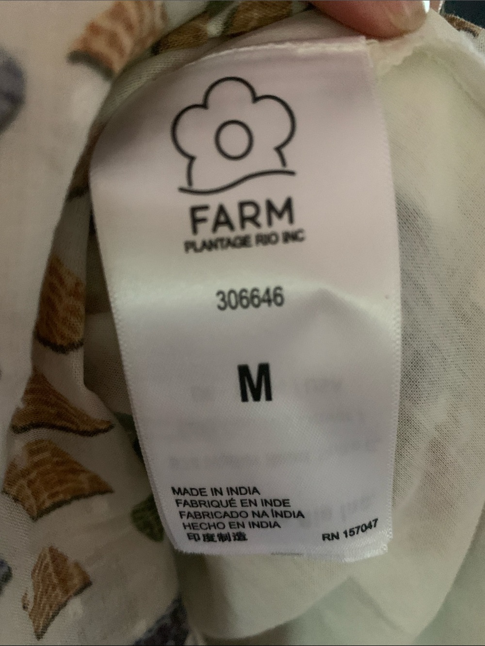FARM Rio White Floral Maxi Dress with Blue Green and Orange Accents - Picture 5 of 5